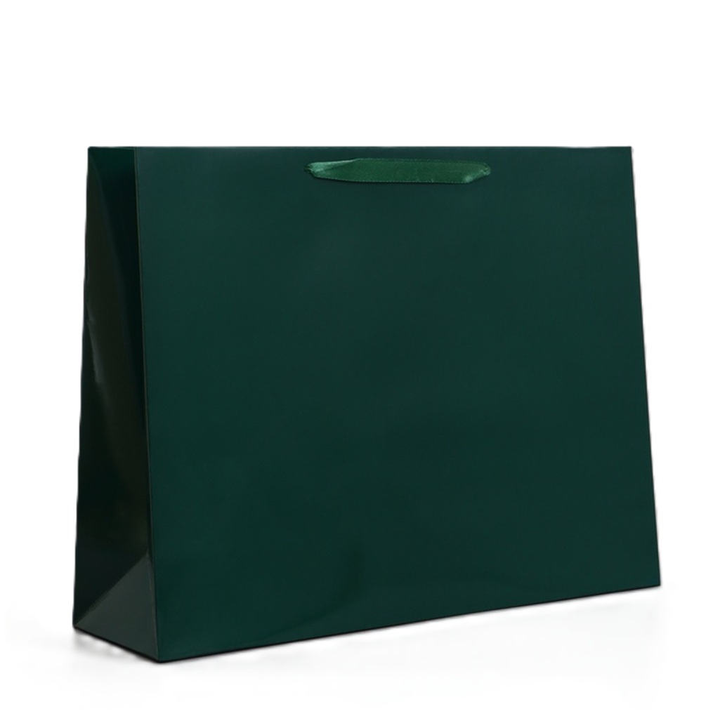 Пакет подарочный ламинированный L 40×31×11,5см "Изумрудный"