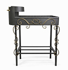 Мангал "Ажур-Учаг" с дровницей 800х400x840мм, 10-12л,37см,ножки 25х25,2мм, разбор.,терм.кр.1200°C МВ